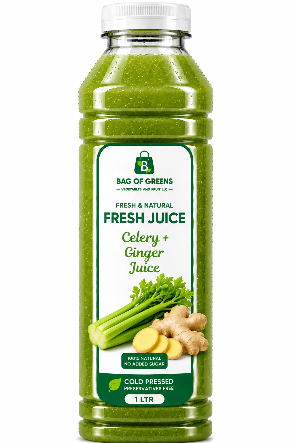Fresh Celery, Ginger Juice
