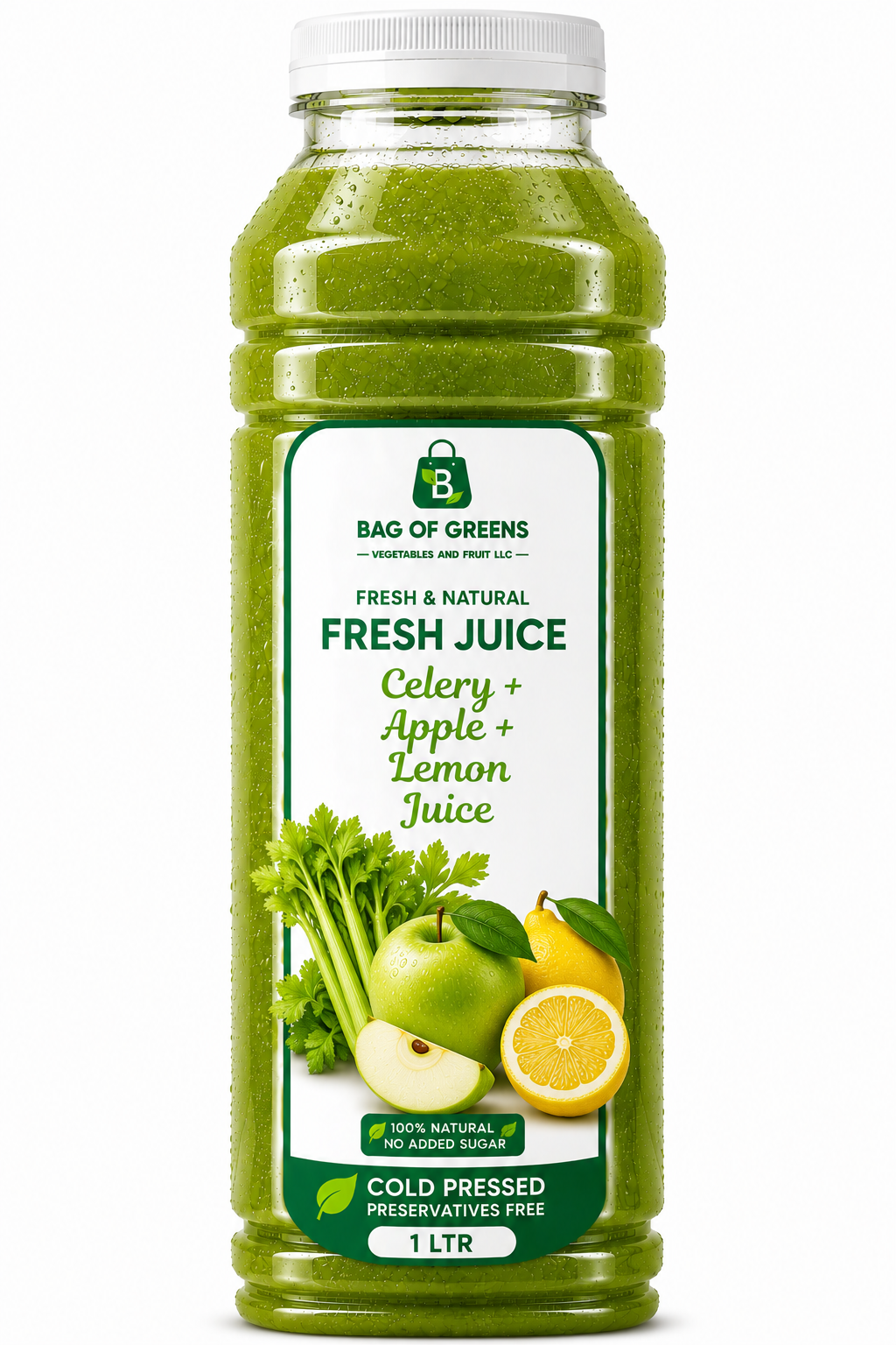 Fresh Celery, Apple, Lemon Juice