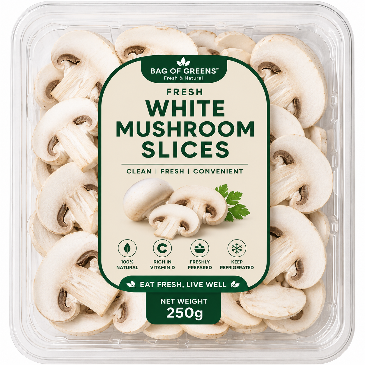 White Sliced Mushrooms