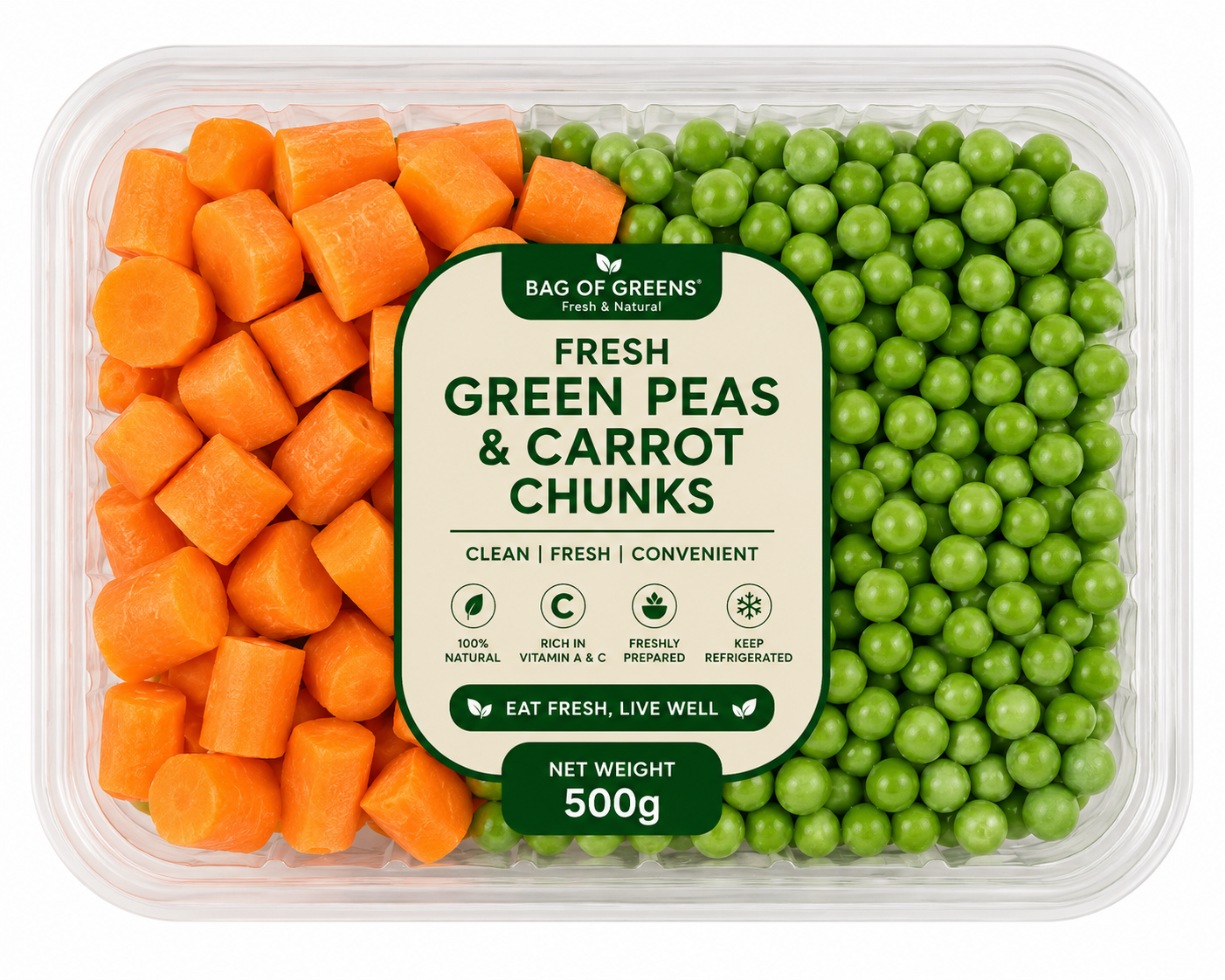Fresh Green Peas & Carrot Chunks