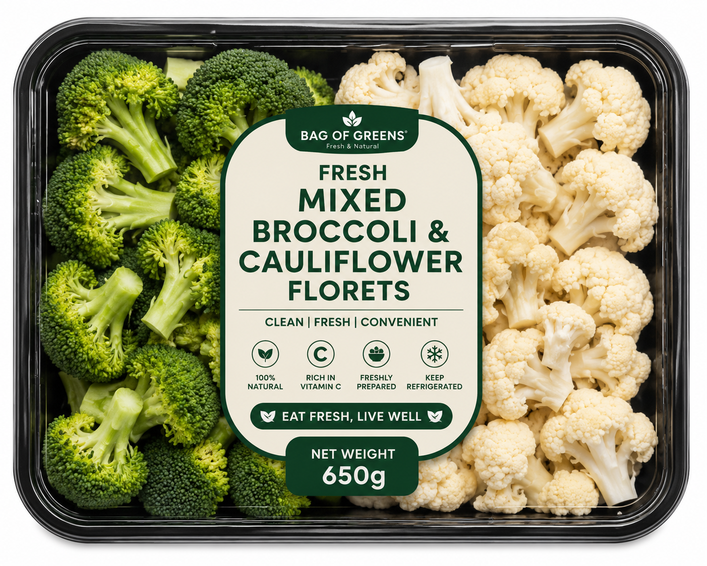 Mixed Broccoli & Cauliflower Florets
