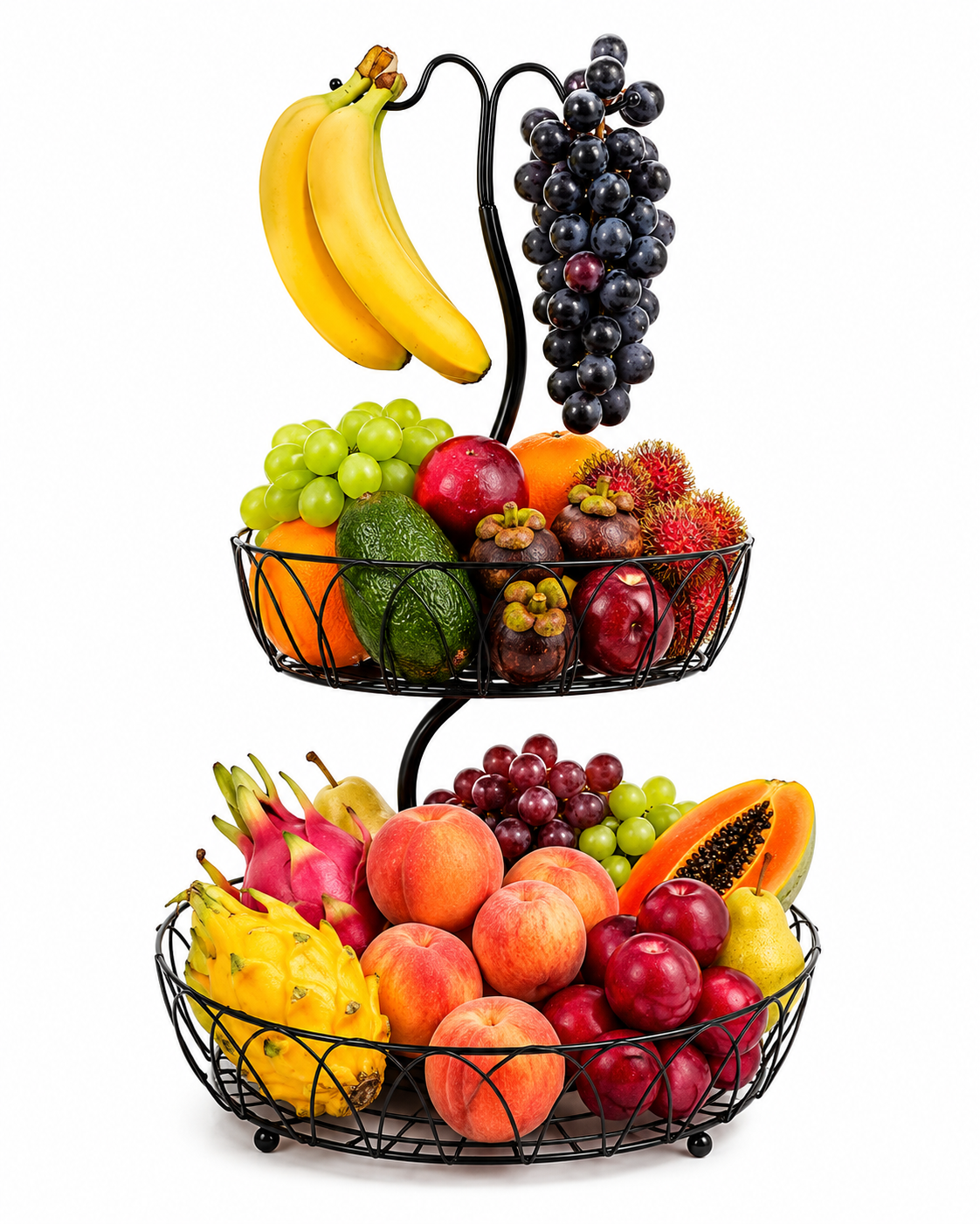 Premium Black Tower Fruit Basket – Exotic & Fresh Fruit Collection
