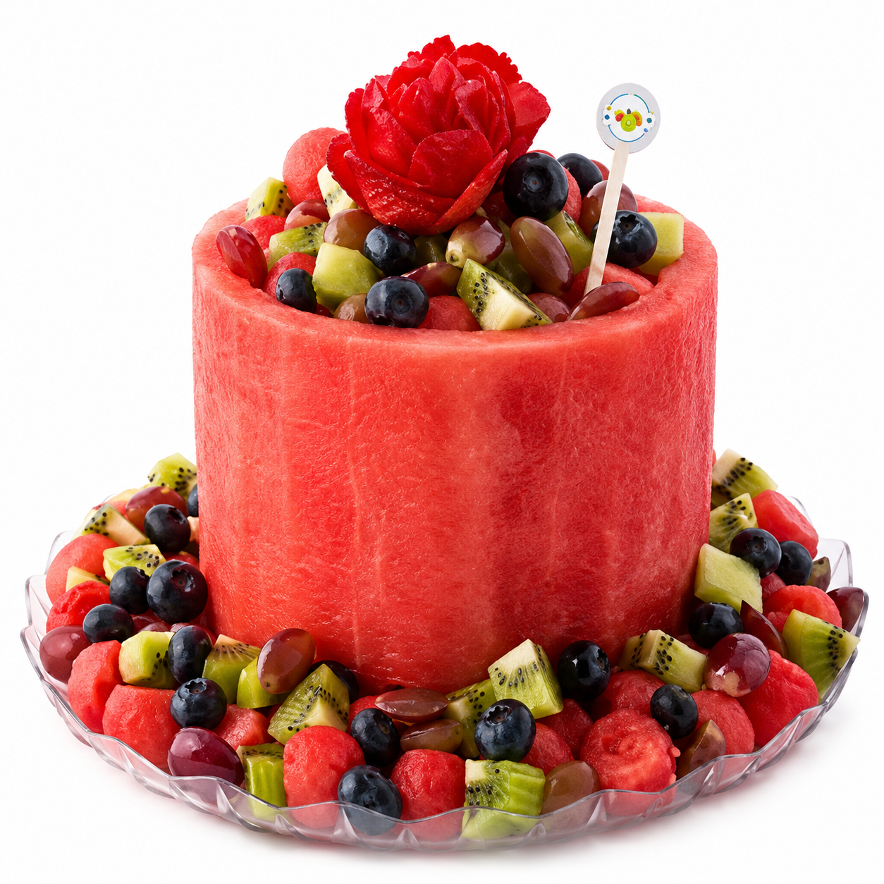 1 Tier Rose Watermelon Cake