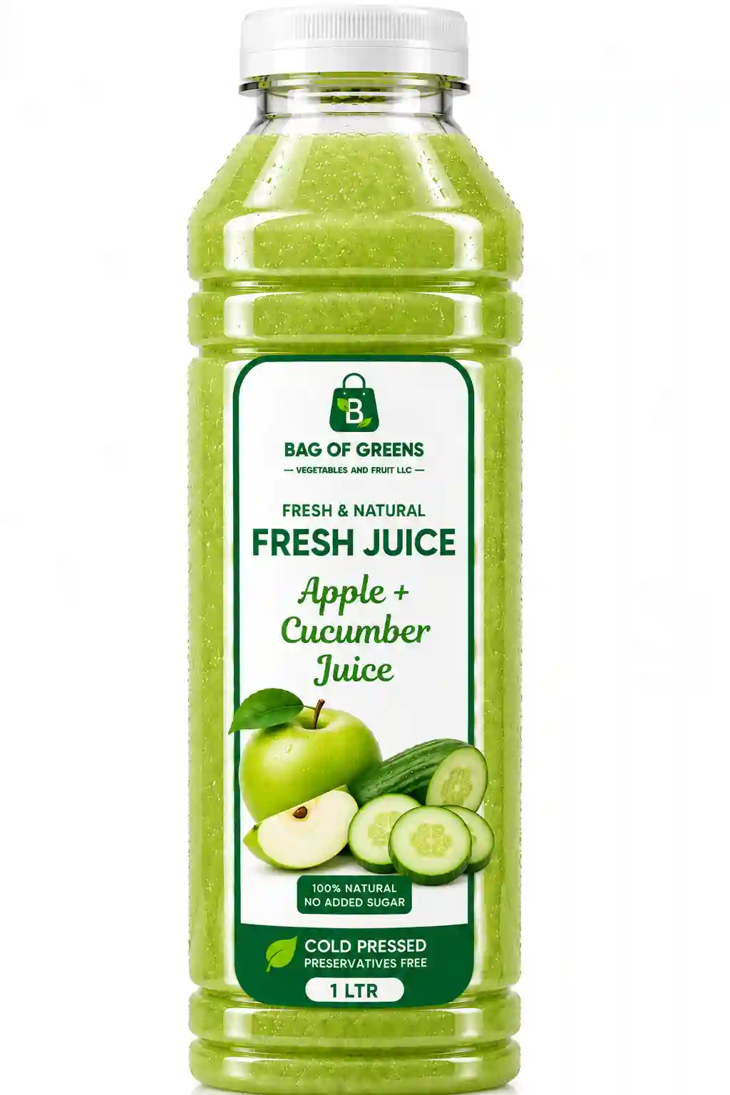 Fresh Apple Green, Cucumber Juice