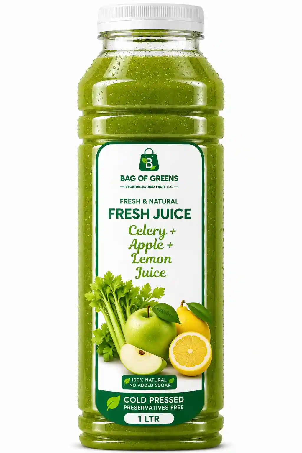 Fresh Celery, Apple, Lemon Juice