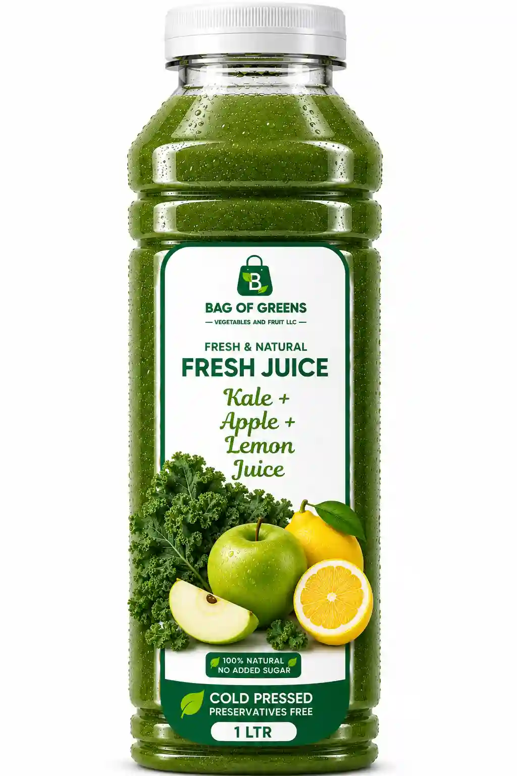 Fresh Kale + Apple + Lemon