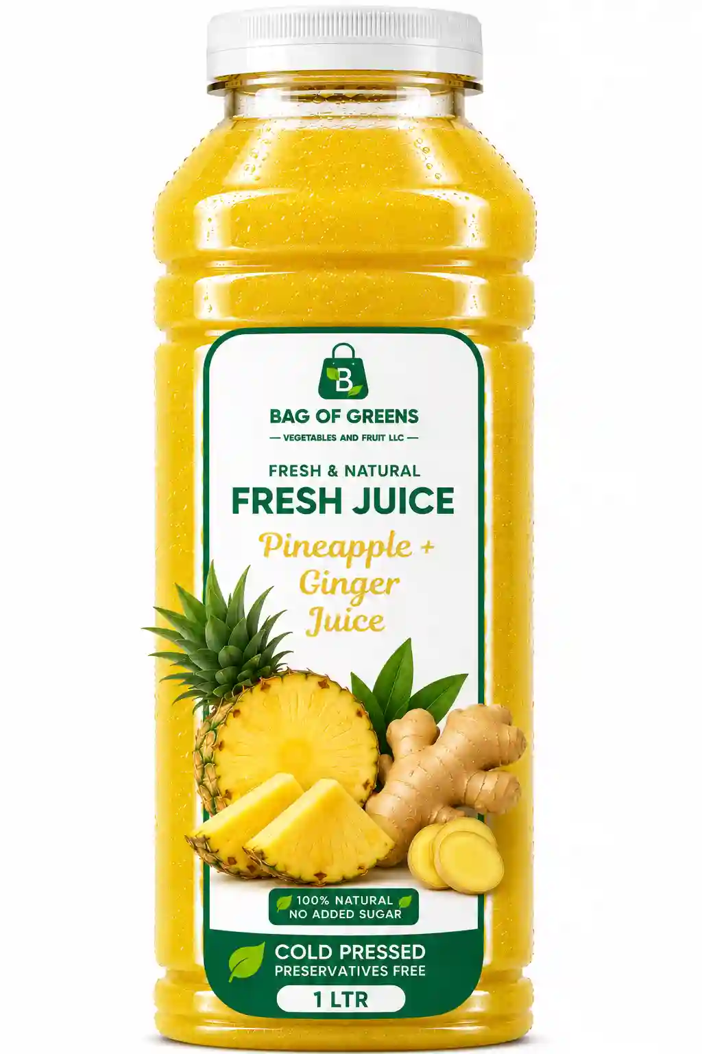 Fresh Pineapple, Ginger  juice