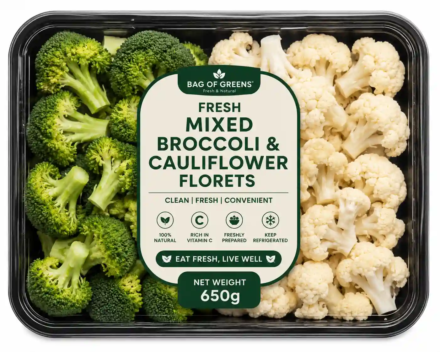 Mixed Broccoli & Cauliflower Florets