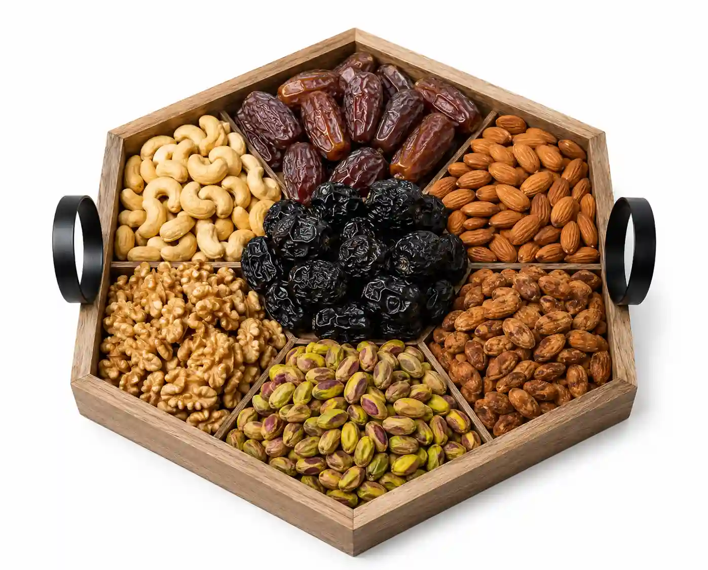 Premium Dates & Nuts Gift Platter - Bag of Green