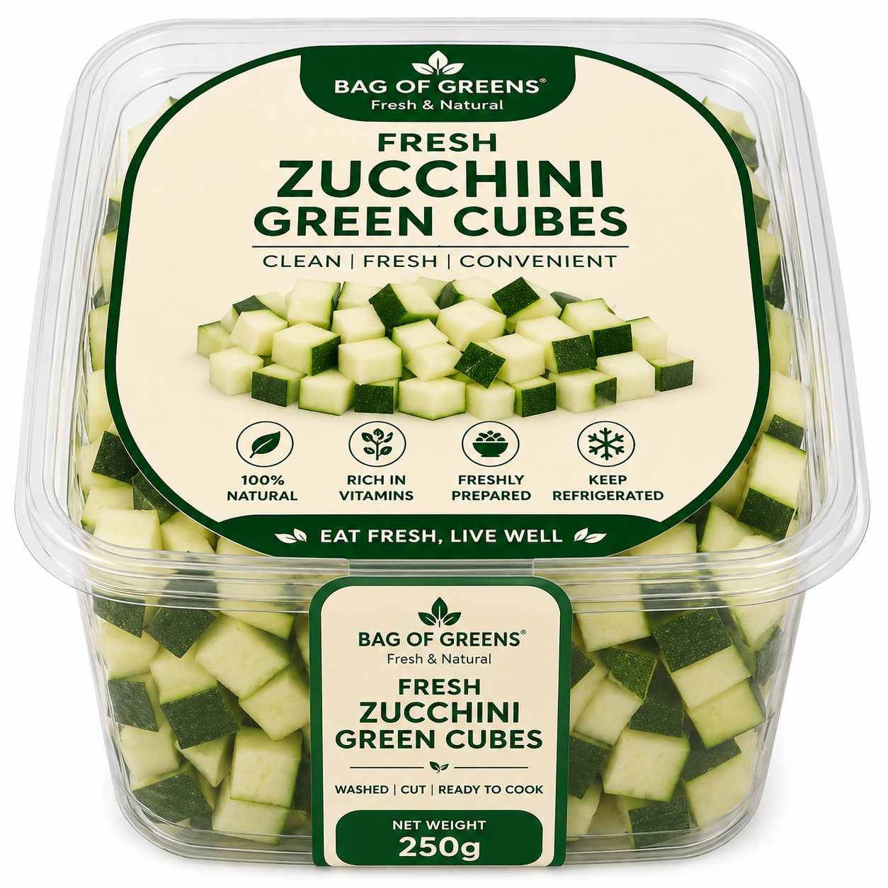 Zucchini Green Cubes