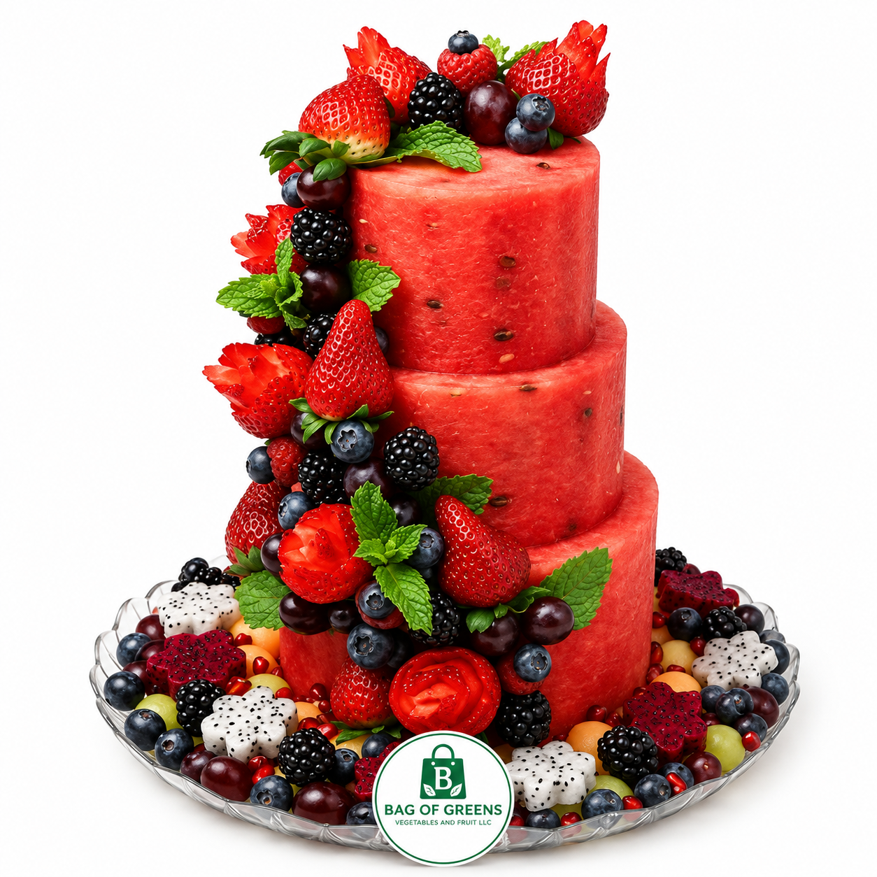 The Berry Tower 3 Tier Melon cake - 33cm