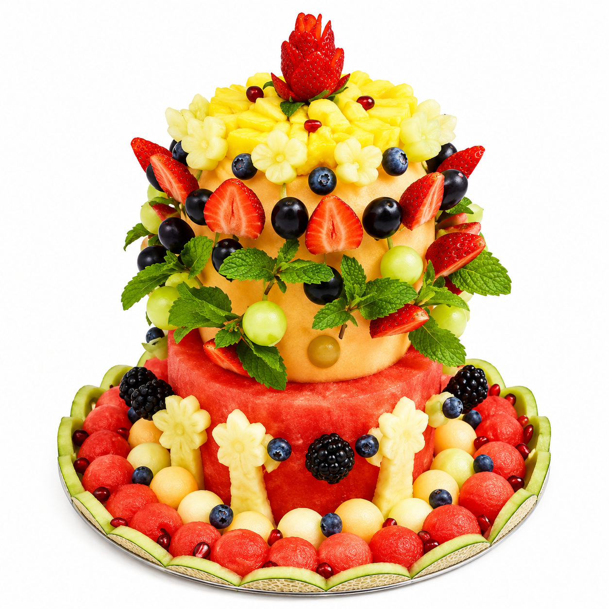 2 Tier Tower Melon Cake