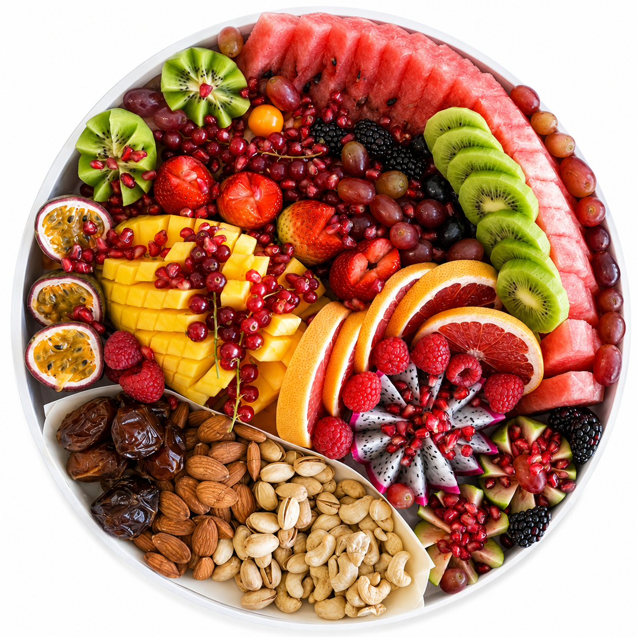 Nuts And Cut Fruits Platter