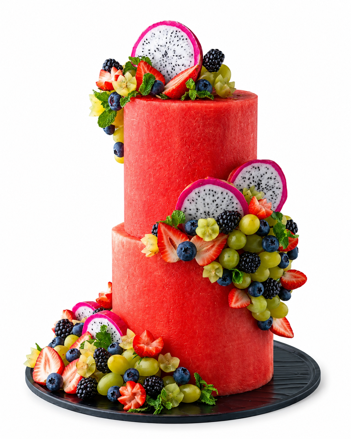 Elegant Three-Tier Watermelon Fruit Display