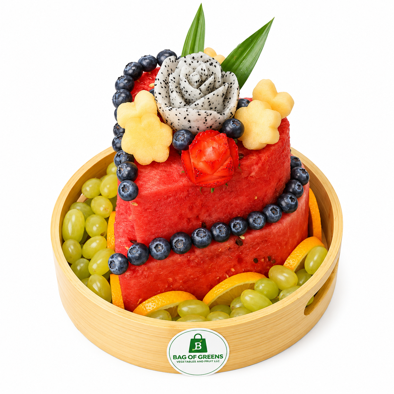 Fruity Heart 2 Tier Watermelon Cake - 28cm